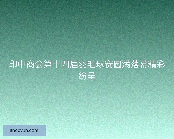 印中商会第十四届羽毛球赛圆满落幕精彩纷呈